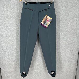 Obermeyer Womens VTG ITB Stretch Pant Wool Blend Ski Pant Size 10 Gray Blue NEW
